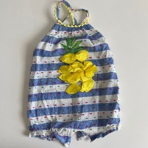 Mud pie pineapple, tank top bubble outfit, size 6 to 9 months